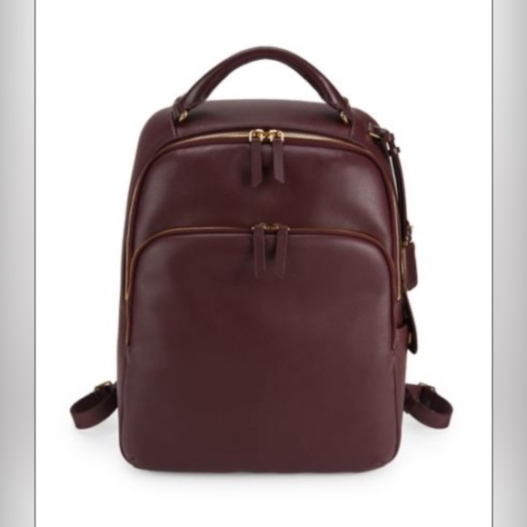 Tumi Handbags - Tumi Gemma Leather Backpack in Cordovan